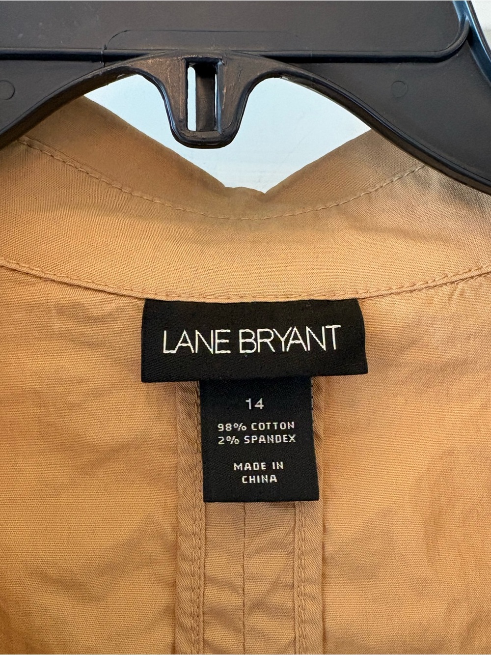Lane Bryant Khaki Short-Sleeve Utility Jacket with Drawstring - Picture 2 of 3
